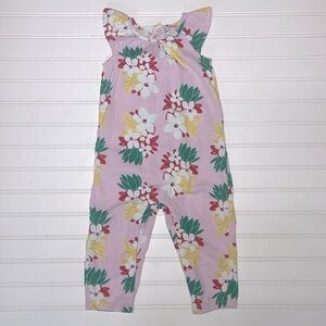 CATIMINI EUC Seersucker Tropical Print Floral Jumpsuit